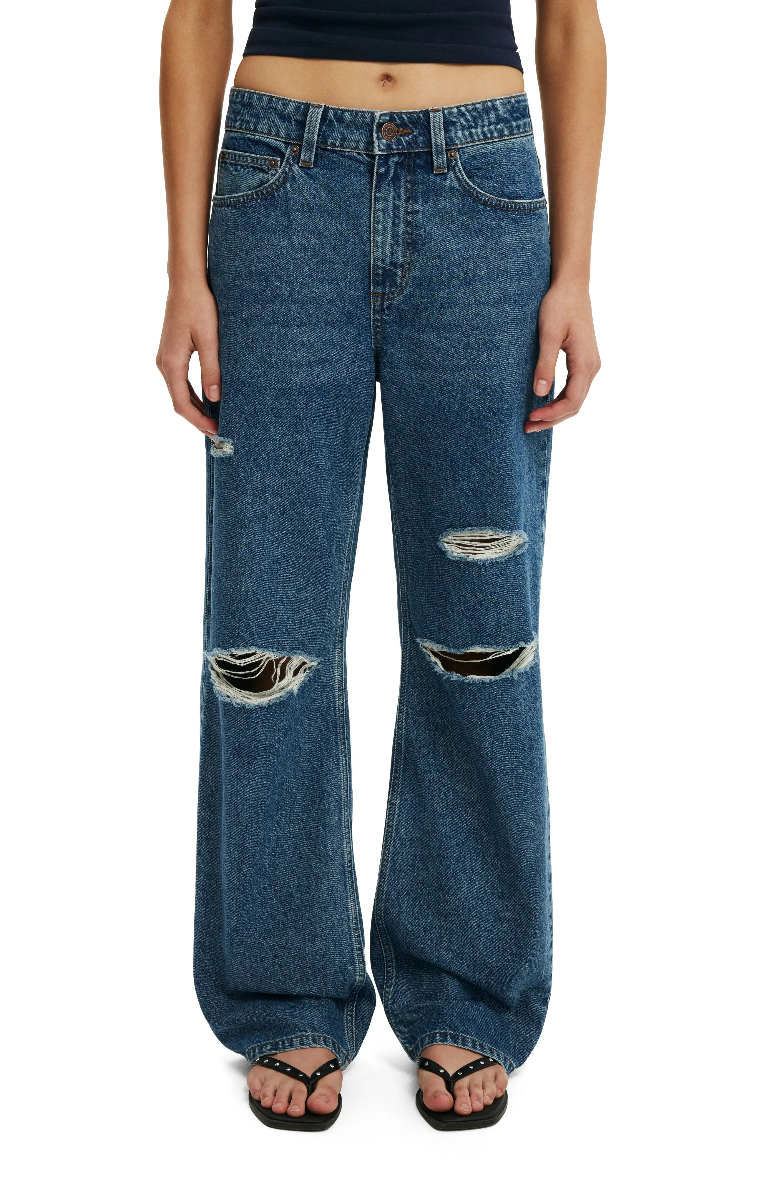 Cotton On '91 Ripped Straight Leg Jeans (Women) | Nordstrom | Nordstrom