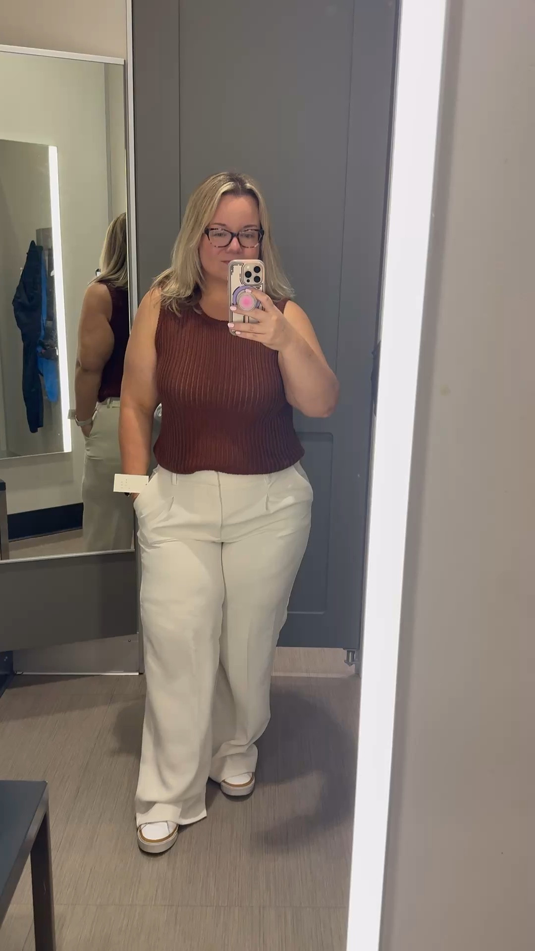 You know those outfits that make you look like you have your life together… even if you absolutely do not? This is one of them.

Structured knit on top, relaxed trouser on the bottom, and suddenly I can answer emails,  meet for lunch, and walk into a beach bar like I planned my life this way

This is what I mean by affordable coastal mom style.
Clean, neutral, intentional… but still comfortable enough to live in.

I’m 5’3 wearing a medium top and size 14 pants but I’ll size up to size 15 for a better hip fit since the pants are structured instead of stretchy. 
40 - 32 - 49

#coastalmomstyle #affordablestyle #elevatedbasics #neutralstyle #classicstyle #timelessstyle #everydayoutfit #momstyle #over40style #over30style #midsizefashion #curvystyle #realoutfits #wearablefashion #effortlessstyle #capsulewardrobe #closetstaples #targetstyle #targetfinds #budgetfashion #styleonabudget #under50style #under100style #easyoutfit #worktobrunch #summeroutfits #coastalvibes #puttogetherlook 

#LTKOver40 #LTKmomlife #LTKootd