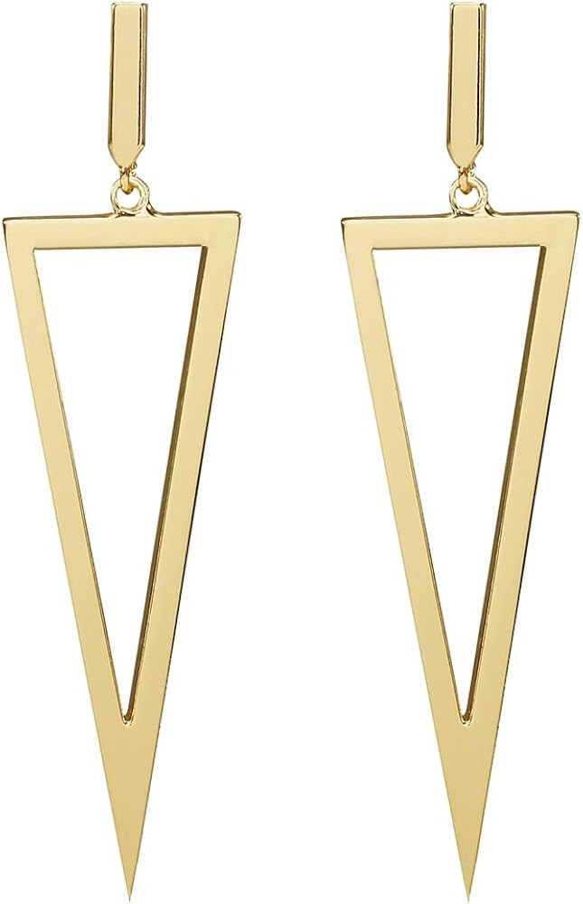Women's Geometric Dangle Drop Earrings Statement Metal Triangle Dangle Drop Earrings Jewelry Gift Fo | Amazon (US)