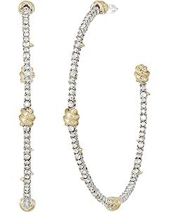 Crystal Pave Knotted Hoop Earrings | Zappos