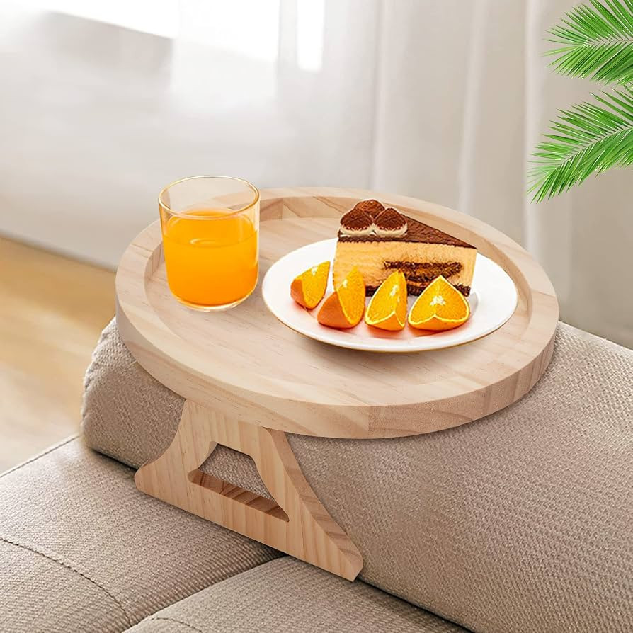 Bandeja de Sofá de Madera con Clip Mesa de Brazo de Sofá Plegable Bandeja de Clip para Sofá Br... | Amazon (ES)