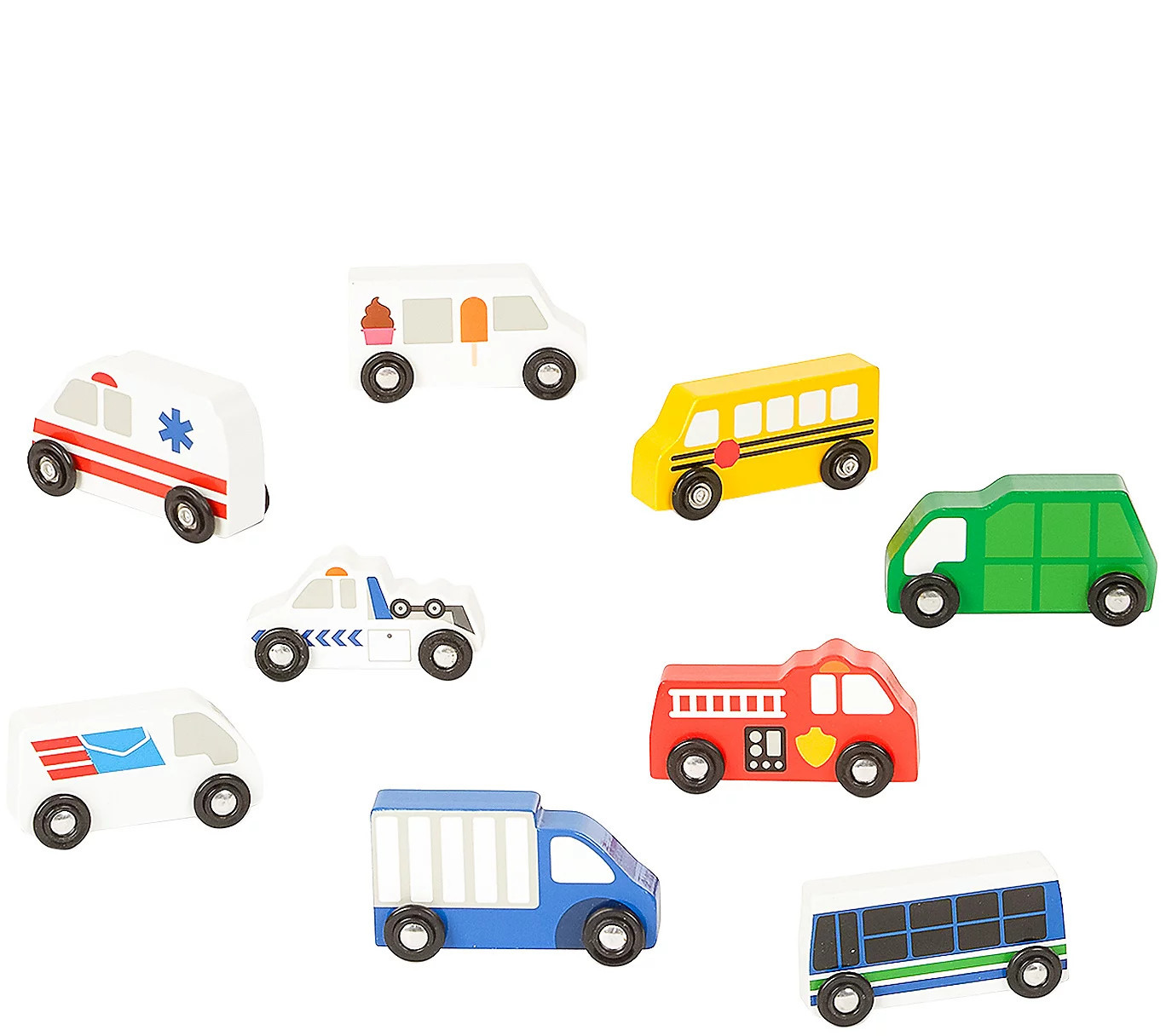 Melissa & Doug Wooden Town Vehicles Set | QVC