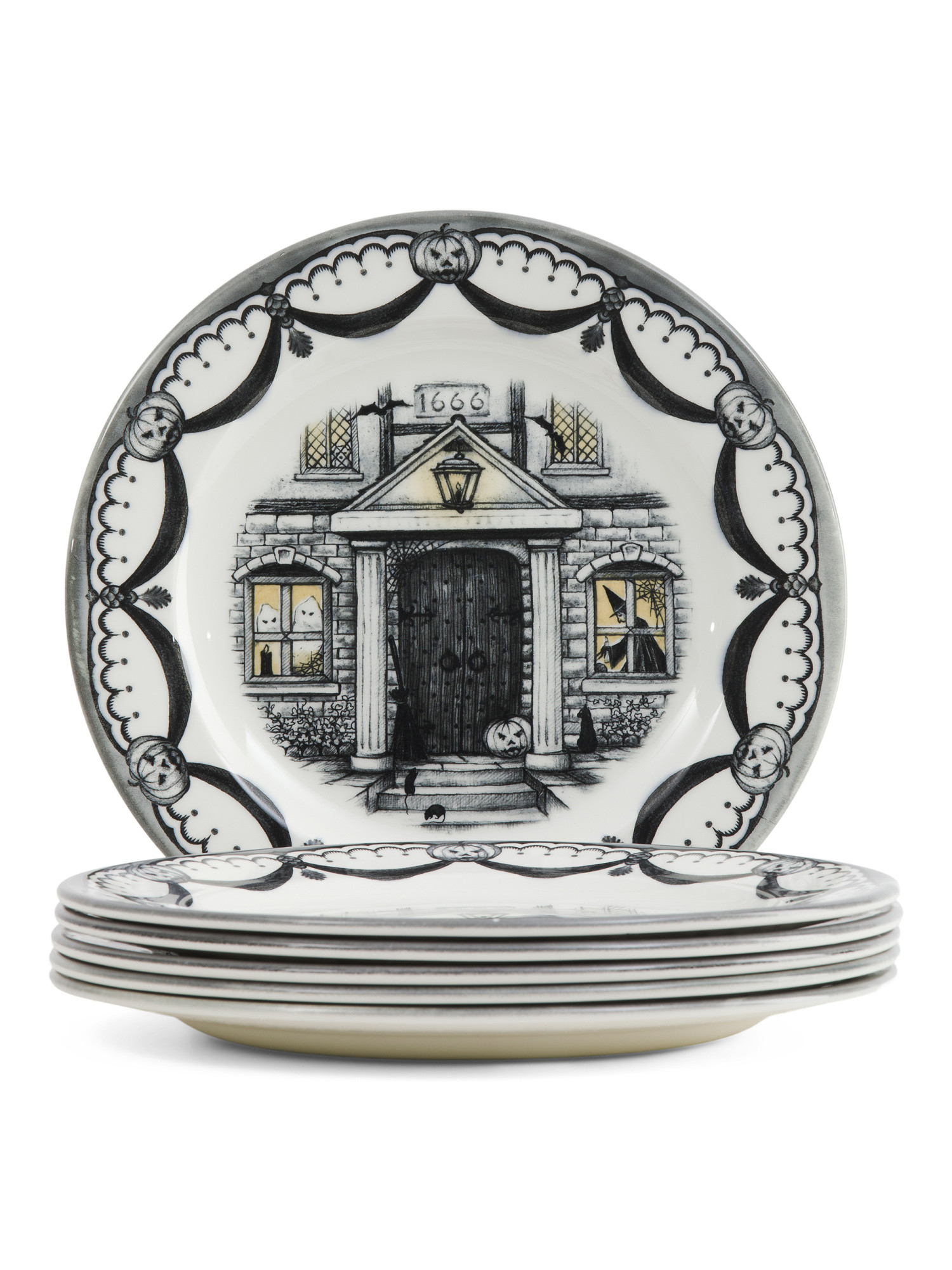 6pk Halloween House Dinner Plates | TJ Maxx