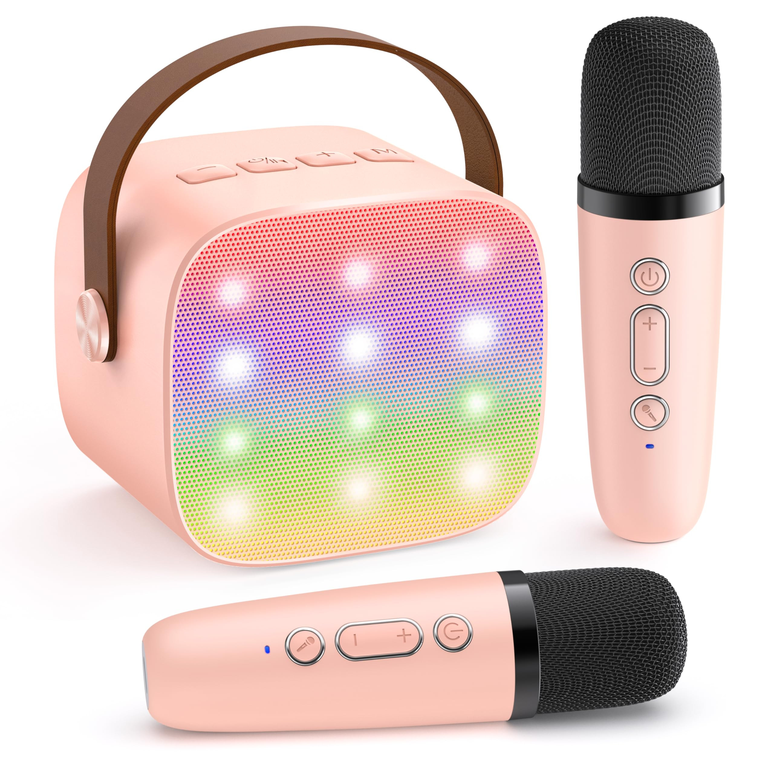 Mini Karaoke Machine for Kids Adults, Bluetooth Speaker with 2 Wireless Microphones, TOP Christma... | Amazon (US)