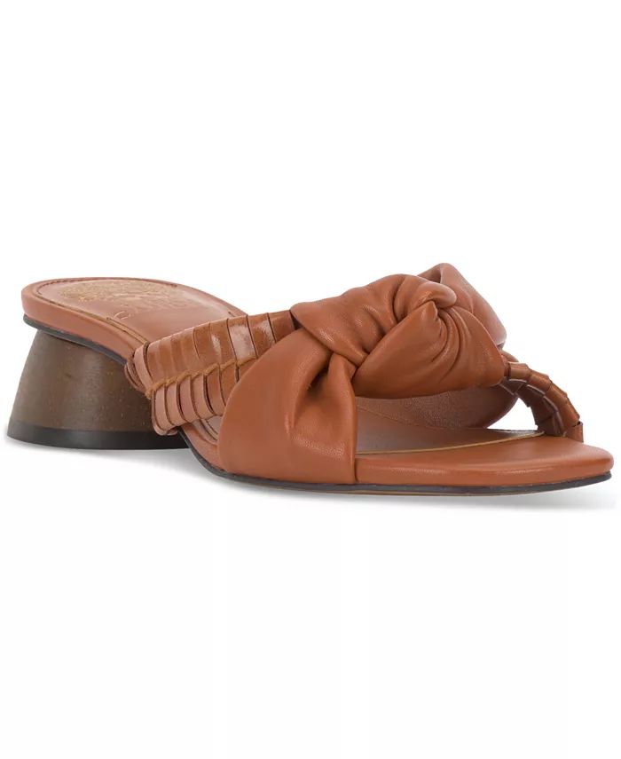 Leana Knotted Slip-On Block-Heel Sandals | Macy's