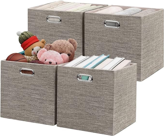 Posprica 3X Thicker Collapsible Storage Bins,13×13 Foldable Storage Cube Boxes Fabric Drawer for... | Amazon (US)