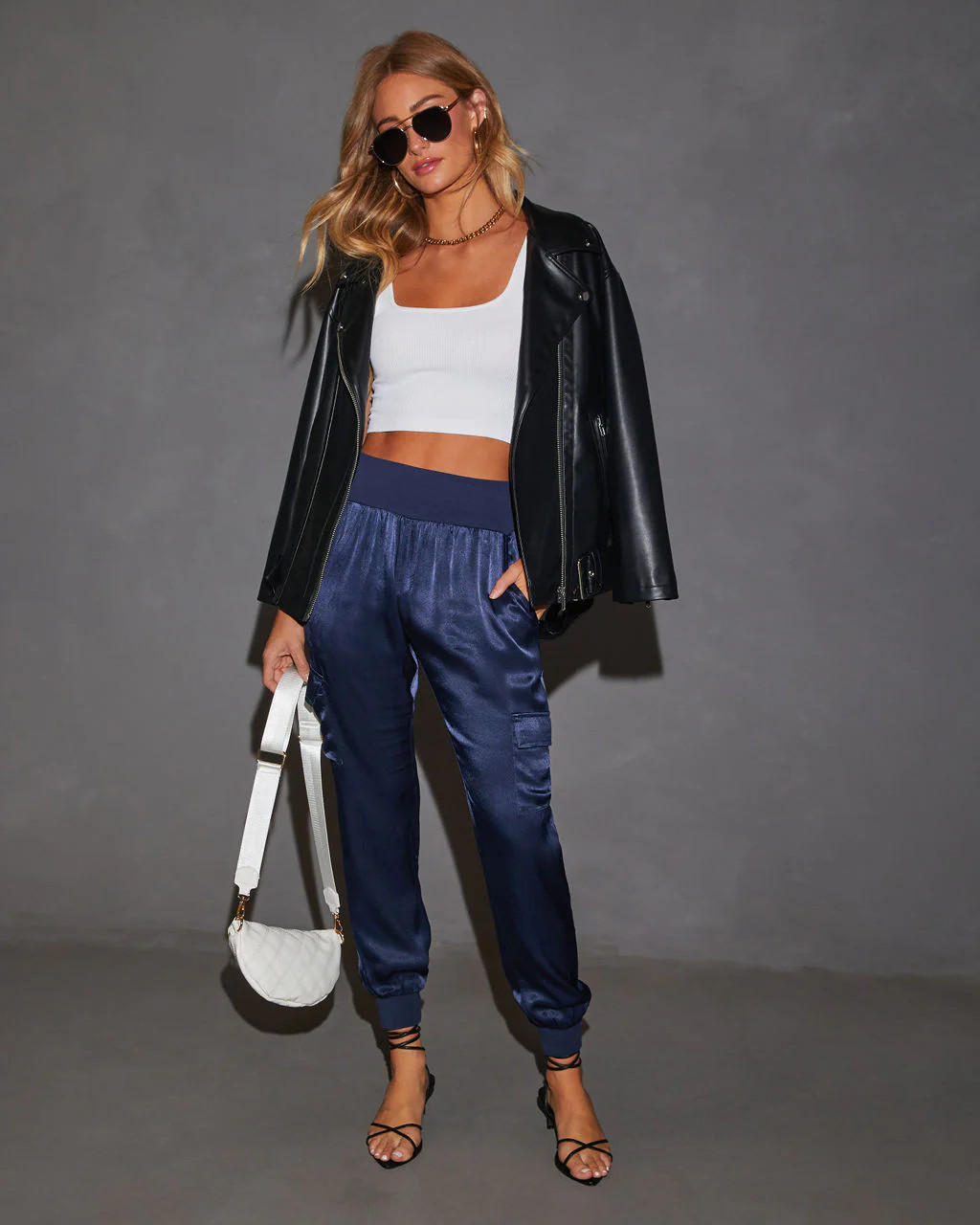 Luxe Look Satin Pocketed Joggers | VICI