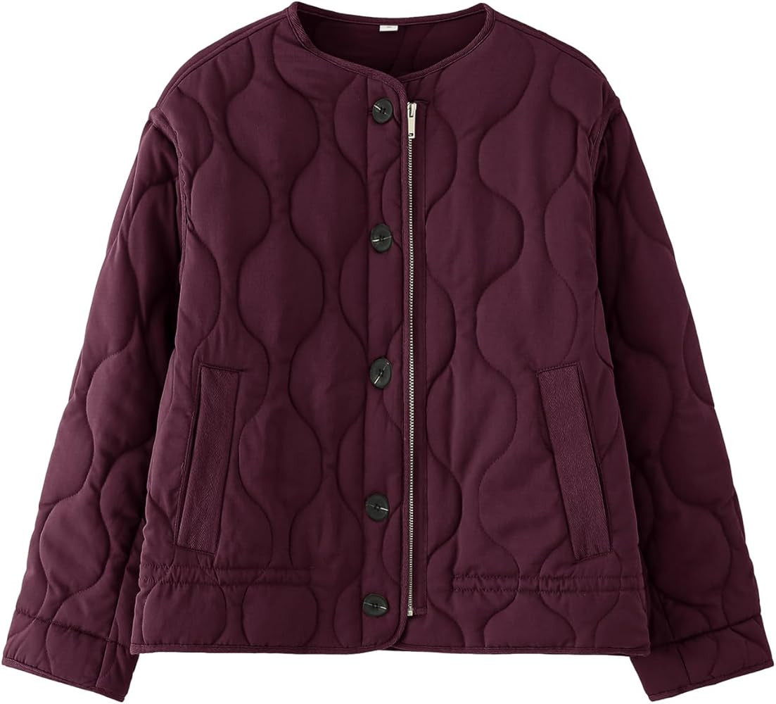 Flygo Women Lightweight Quilted Jackets Oversized Long Sleeve Zip Cropped Puffer Padded Coat Fall... | Amazon (US)