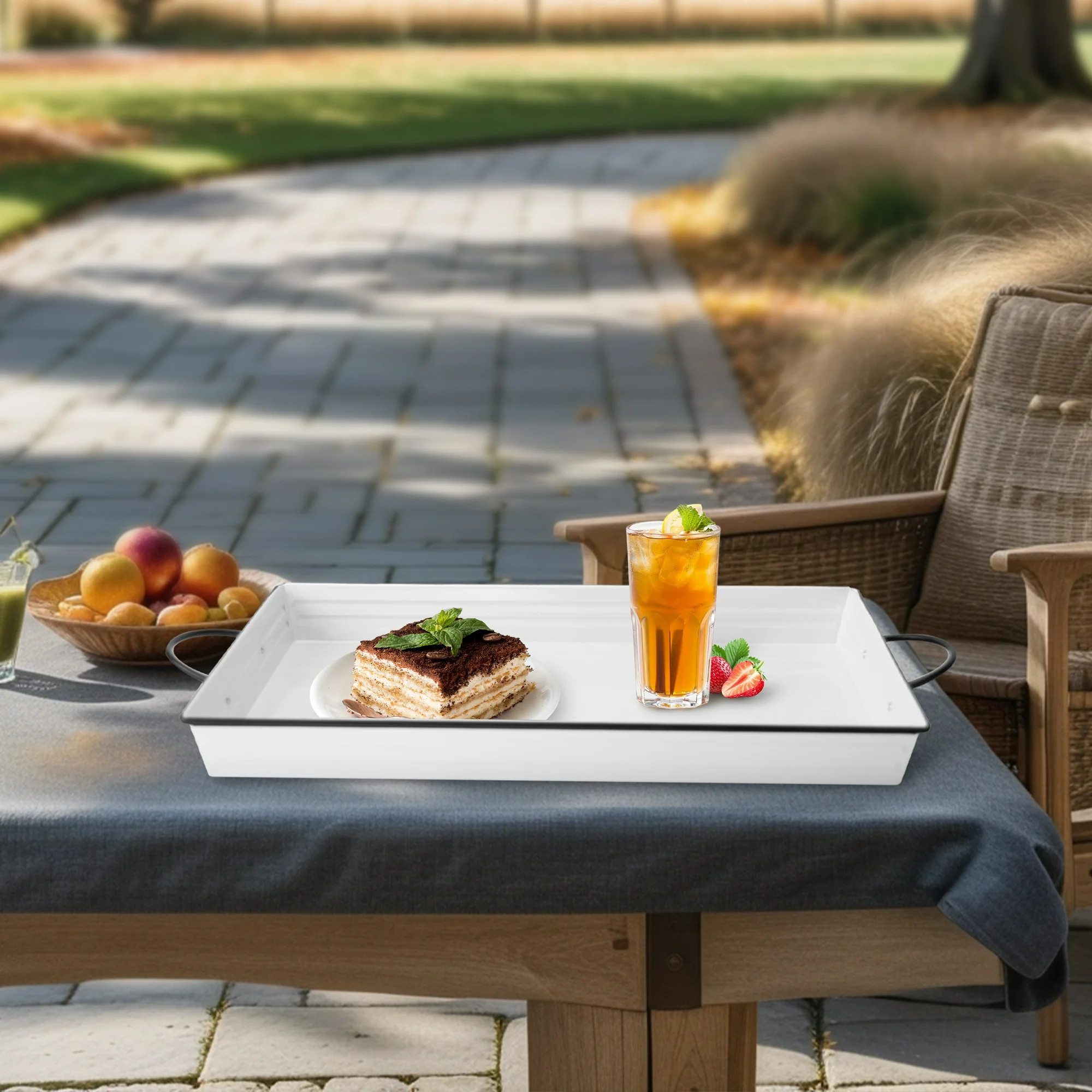 HomeTrends White Rectangle Serving Tray, 21.77"x12.2" | Walmart (CA)