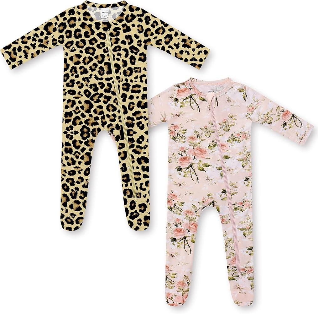 HAPIU Rayon from Bamboo Baby Footed Pajamas, 2 Way Zipper YKK, Footie for Baby Boy Girls, Newborn... | Amazon (US)