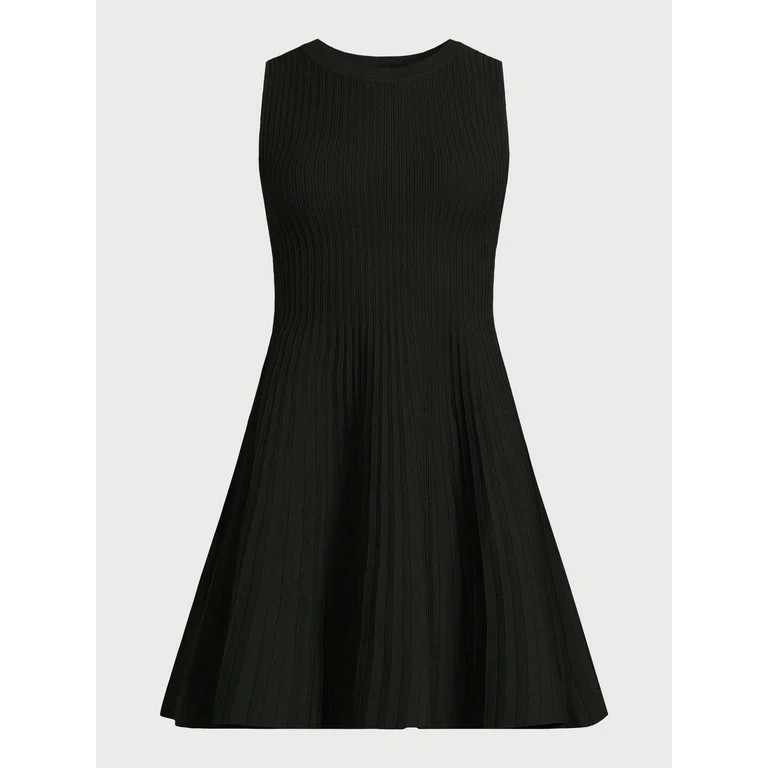 Scoop Women's Sleeveless High Neck Solid Mini Sweater Dress, Sizes XS-XXL | Walmart (US)