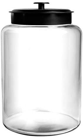 Anchor Hocking 2.5 Gallon Montana Glass Jar with Fresh Seal Lid, Black Metal, Set of 1 | Amazon (US)
