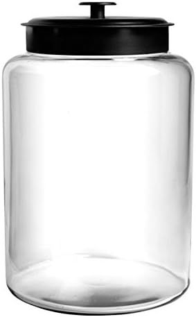 Anchor Hocking 2.5 Gallon Montana Glass Jar with Fresh Seal Lid, Black Metal, Set of 1 | Amazon (US)