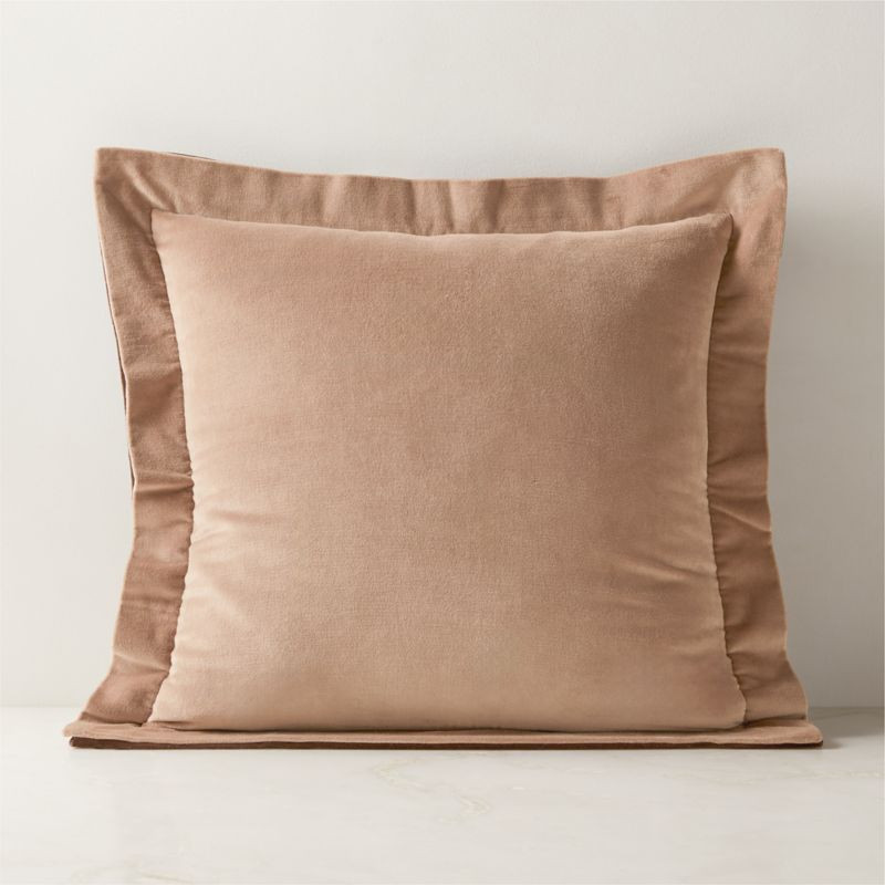 Evie Tawny Brown Velvet Throw Pillow Cover 20" | CB2 | CB2