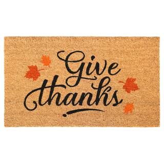 RugSmith Black Machine Tufted Give Thanks Doormat | Michaels Stores