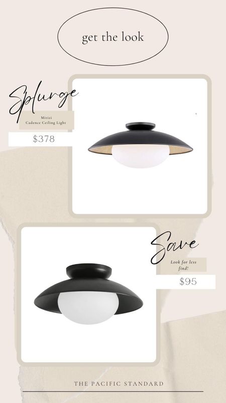 Daily Find #281 | Mitzi Cadence Black and Gold Ceiling Light #lookforless



The look for less (13") option is smaller than the Mitizi (21"). To get an even closer match you could use rub n buff on the inside of the lampshade! @everyone great reviews and next day ship options 

#LTKFind #LTKhome