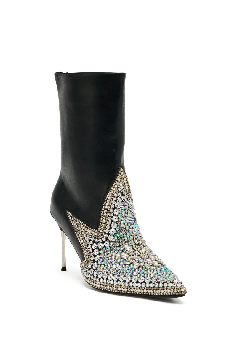 AZALEA WANG CLINEQ EMBELLISHED RHINESTONE STILETTO BOOTIE | AKIRA