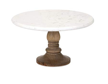 IMAX 82504 Lissa Marble Cake Stand in White – Handcrafted Cake Pedestal, Marble and Mango Wood Displ | Amazon (US)
