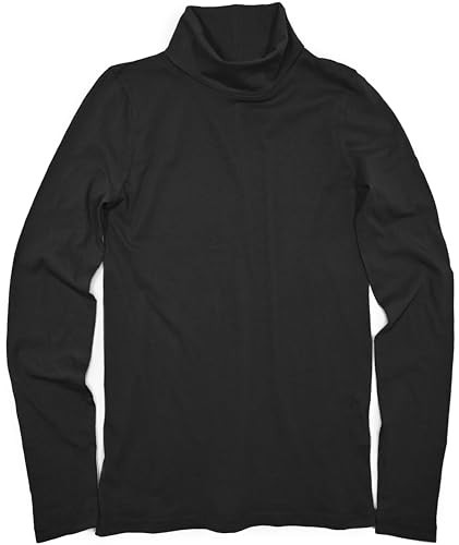 J.Crew Mercantile Women's Long Sleeve Tissue Turtleneck T-Shirt (S, Black) | Amazon (US)