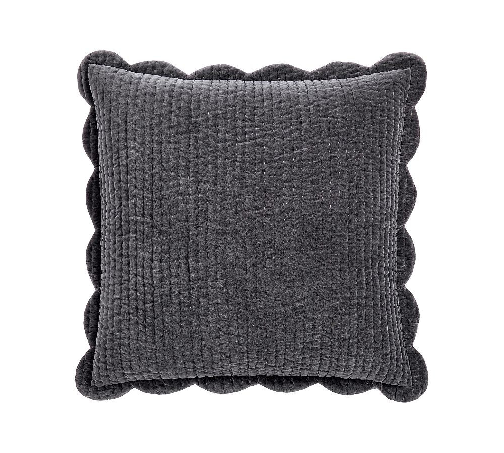 Velvet Scalloped Edge Reversible Quilted Sham | Pottery Barn (US)