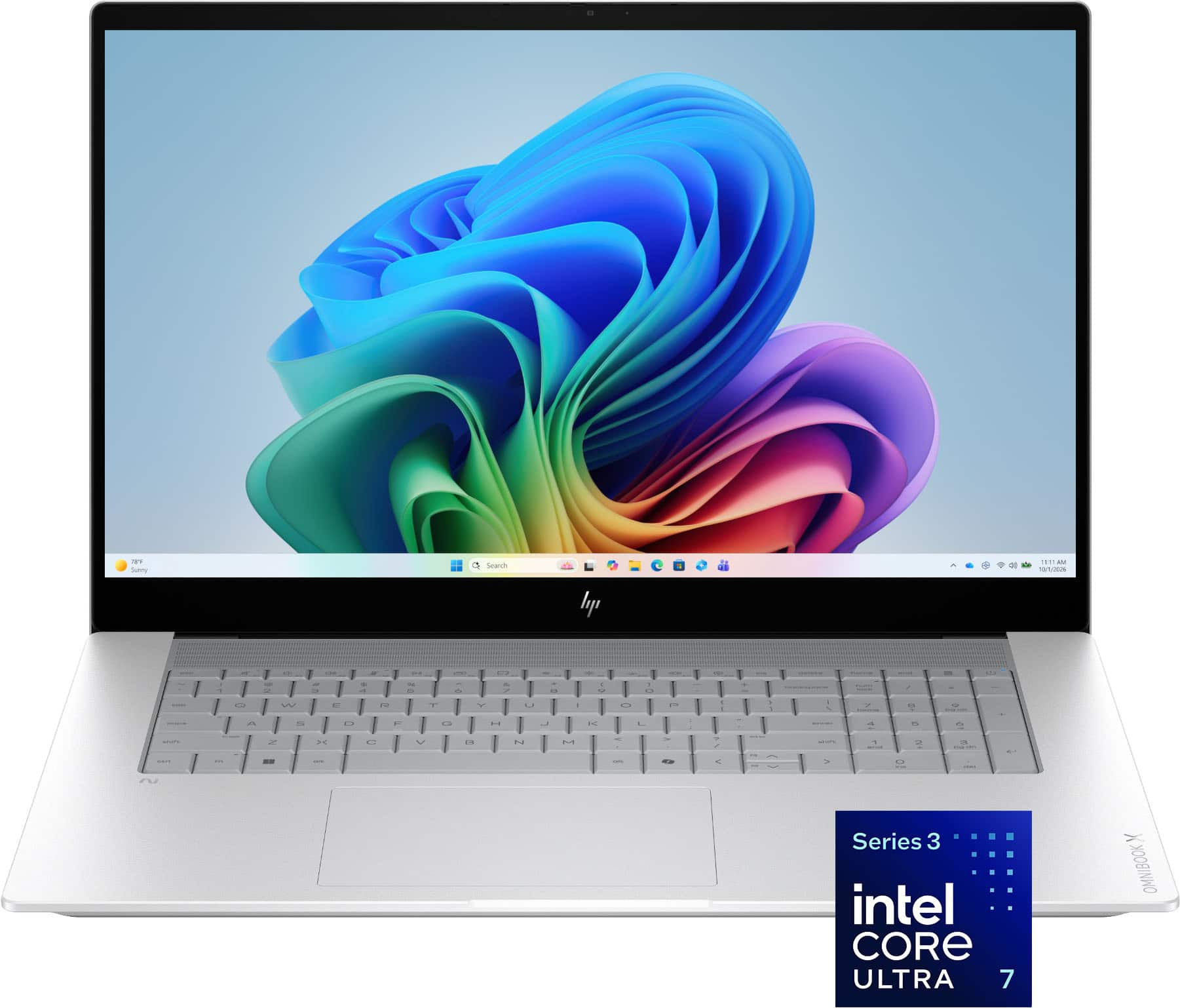 HP - OmniBook X - 17.3" Full HD Touchscreen Laptop - Intel Core Ultra 7 (2026) - 16GB Memory - 1TB SSD - Copilot+ PC - Glacier Silver | Best Buy U.S.
