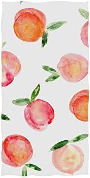 ZZAEO Watercolor Peach Towel Cute Fruit Hand Towel, 30 x 15 inch Thin Lightweight Soft Absorbent ... | Amazon (US)
