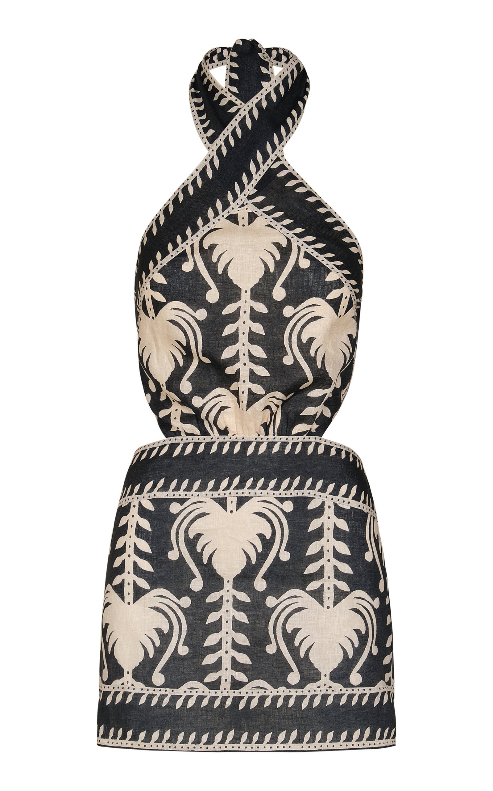 Johanna Ortiz - Tide Strength Linen Mini Halter Dress - Black - US 6 - Moda Operandi | Moda Operandi (Global)