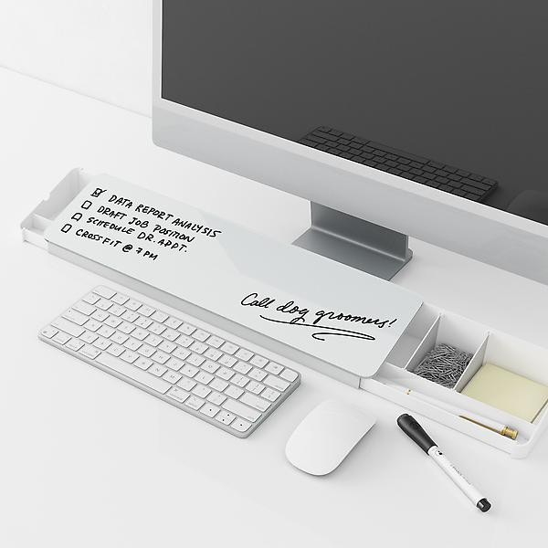 U Brands Glass Dry Erase Desktop Valet Organizer | The Container Store