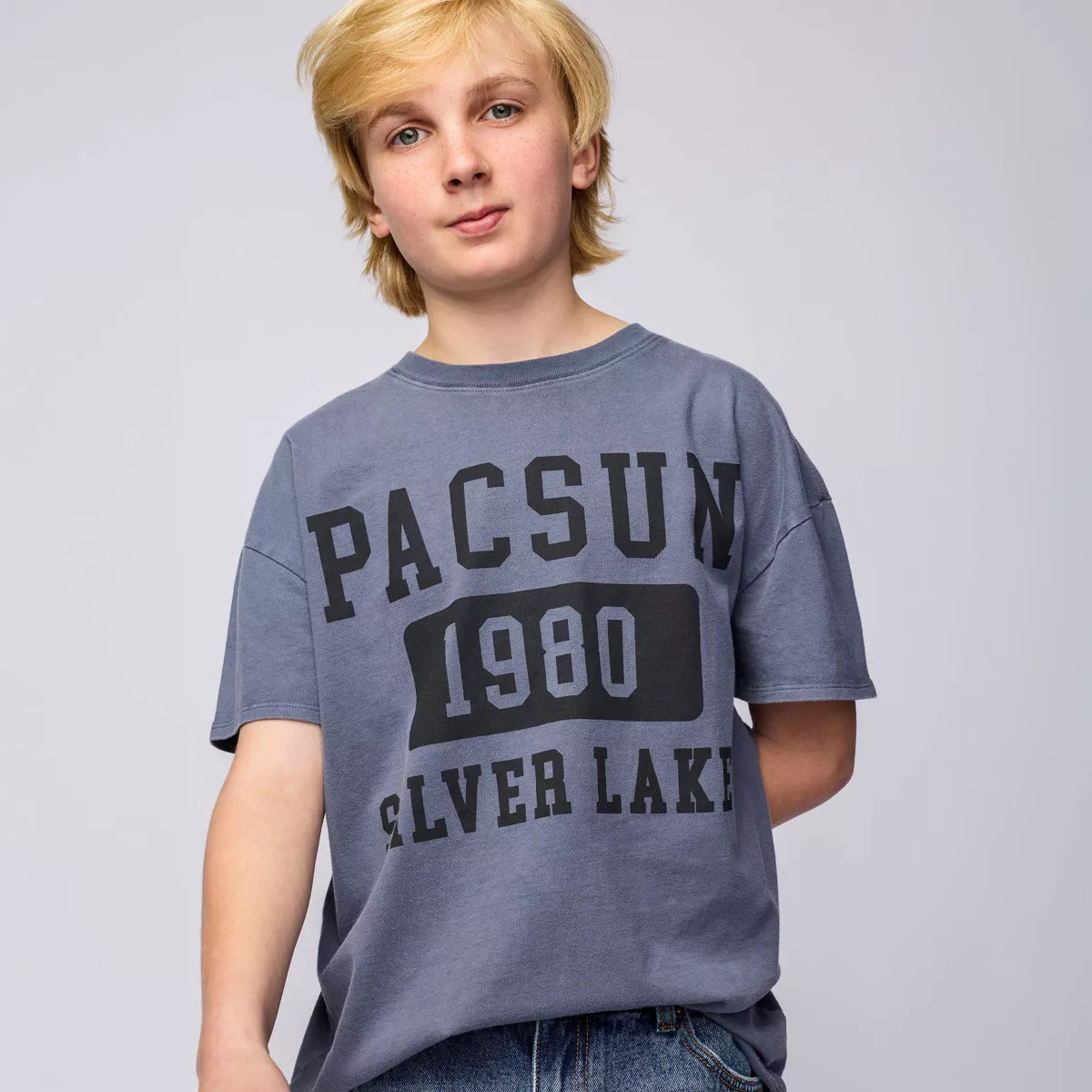 Pacsun Kids Boys' Oversized Graphic T-Shirt - Light Blue S | Target
