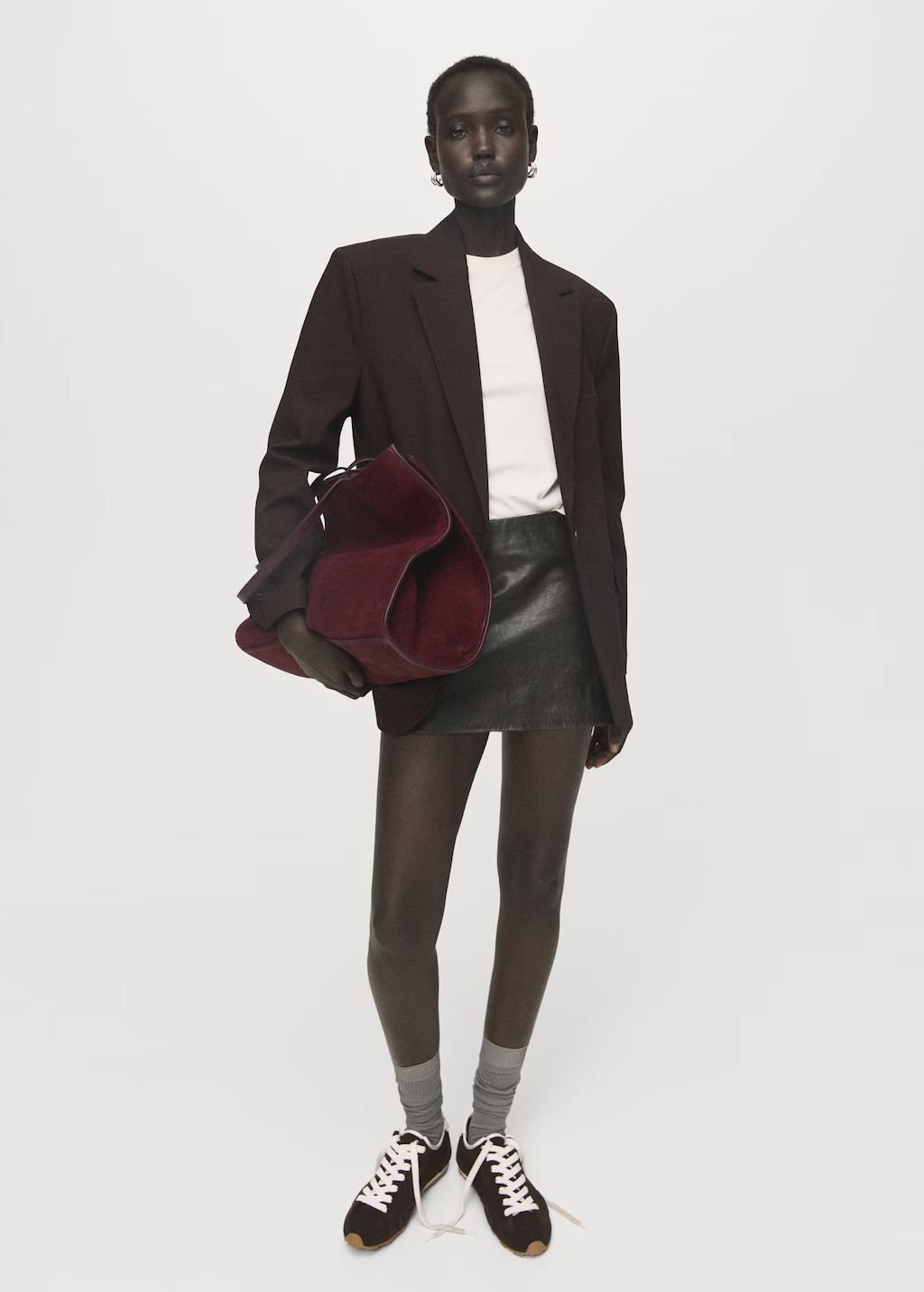 Suede leather shopper bag | Mango (US/MX/AU)