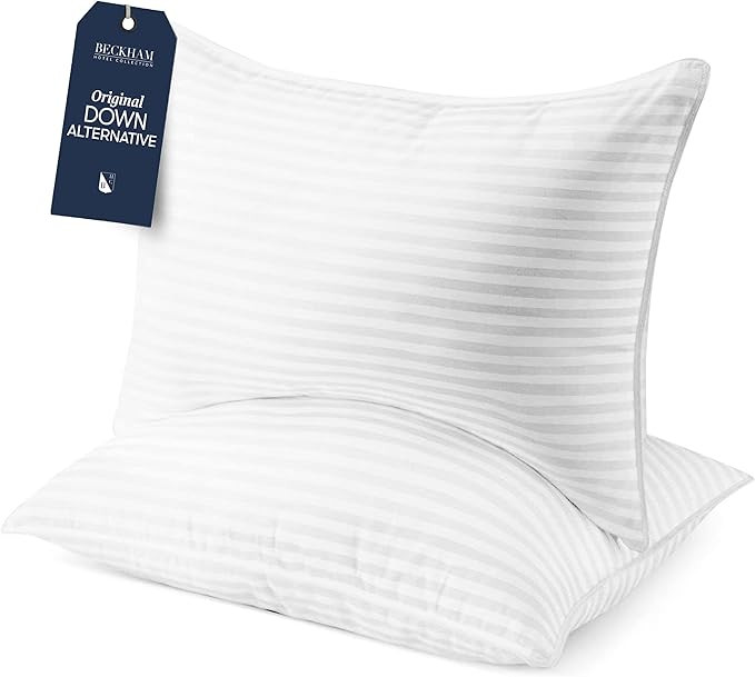 Beckham Hotel Collection Bed Pillows Standard / Queen Size Set of 2 - Down Alternative Bedding Ge... | Amazon (US)