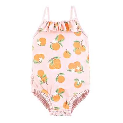 Hudson Baby Girls Baby Swimsuit, Citrus Orange | Target