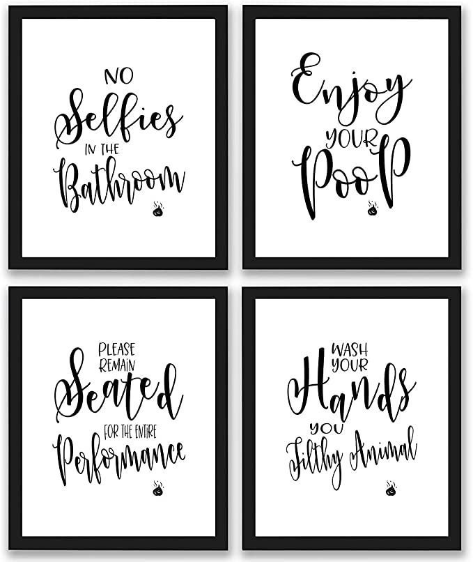 Bathroom Quotes and Sayings Art Prints | Set of Four Photos 8x10 Unframed | Great Gift for Bathro... | Amazon (US)
