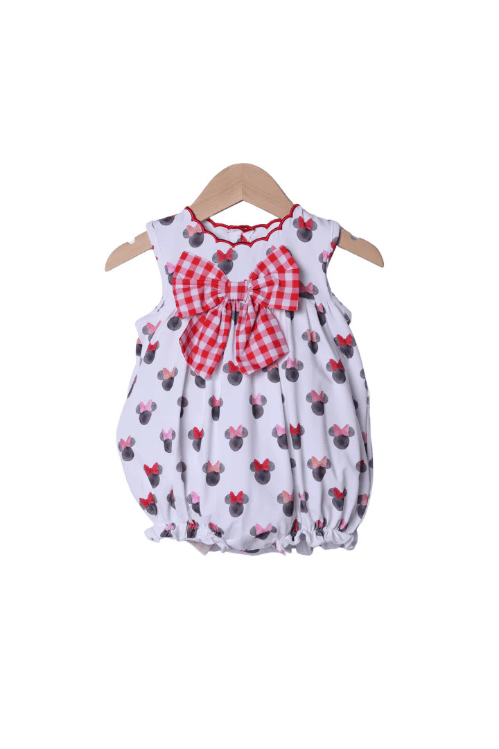 Watercolor Mouse Scalloped Bow Bubble | The Smocked Flamingo