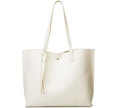 Women's Soft Faux Leather Tote Shoulder Bag from Dreubea, Big Capacity Tassel Handbag | Amazon (US)