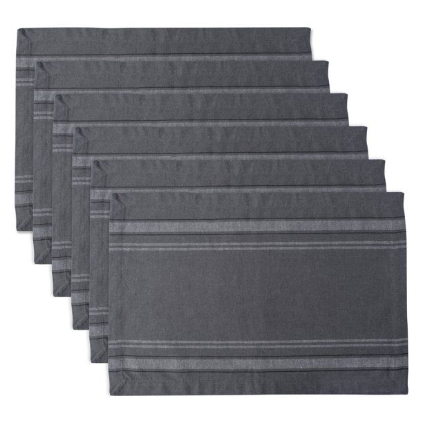 DII Gray Chambray French Stripe Placemat (Set of 6) | Walmart (US)