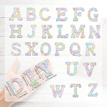 SAVITA 26pcs Iron on Letter Patches, Letter Sewing Patches Pearl Rhinestone English Letter Patche... | Amazon (CA)