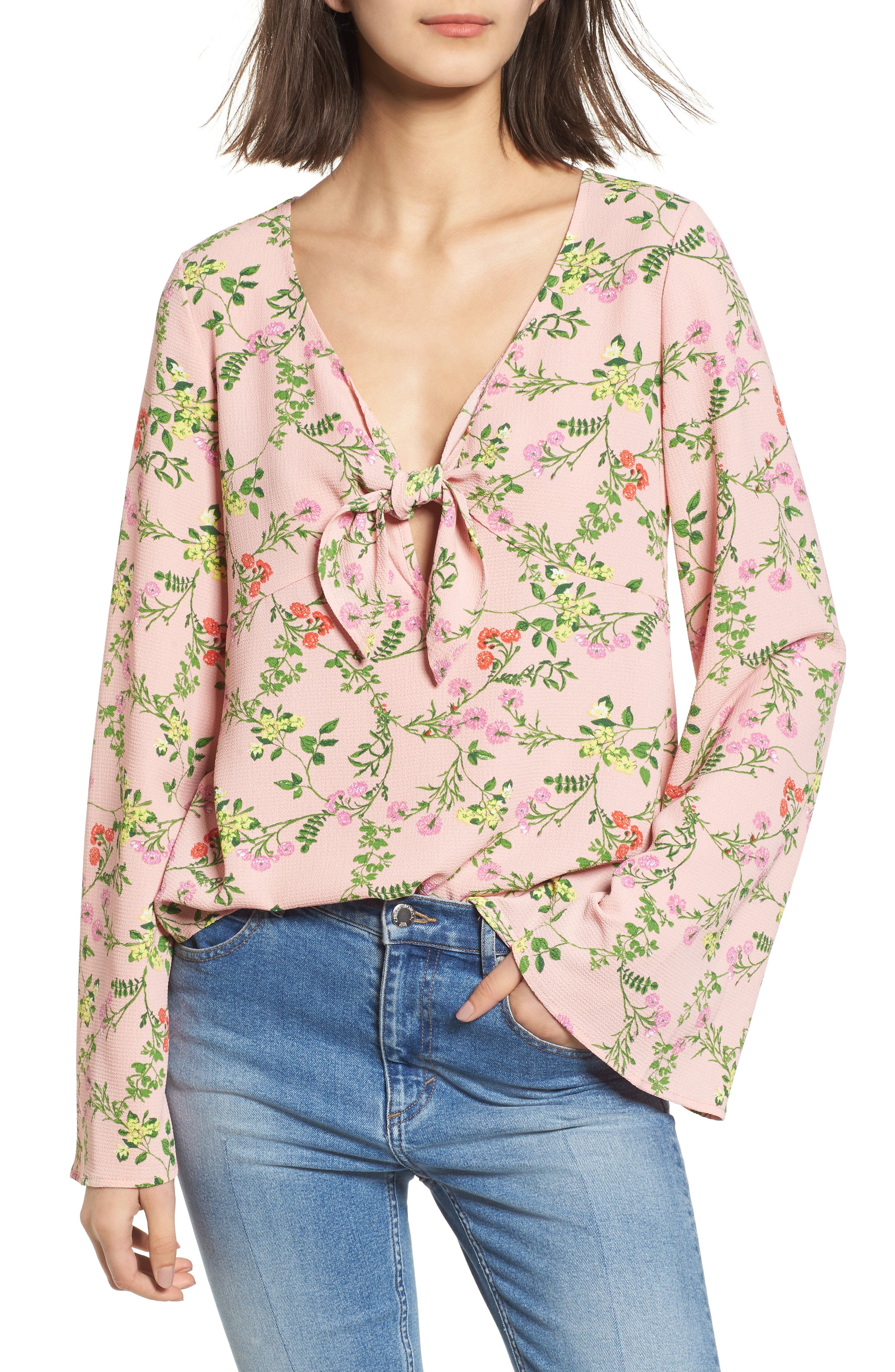 Tie Front Bell Sleeve Top | Nordstrom