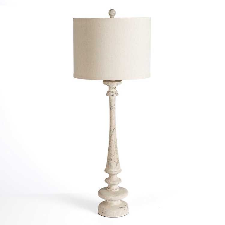 Distressed Ivory Lucy Buffet Lamp | Kirkland's Home