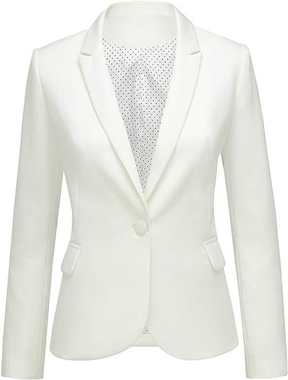 GRAPENT Women's Business Casual Pockets Work Office Blazer Back Slit Jacket Suit | Amazon (US)