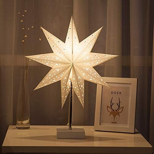 Led Desk Lamp Table Light Paper Star Wood Lamp,Day-up Nordic Design of Modern Retro Minimalist Be... | Amazon (US)