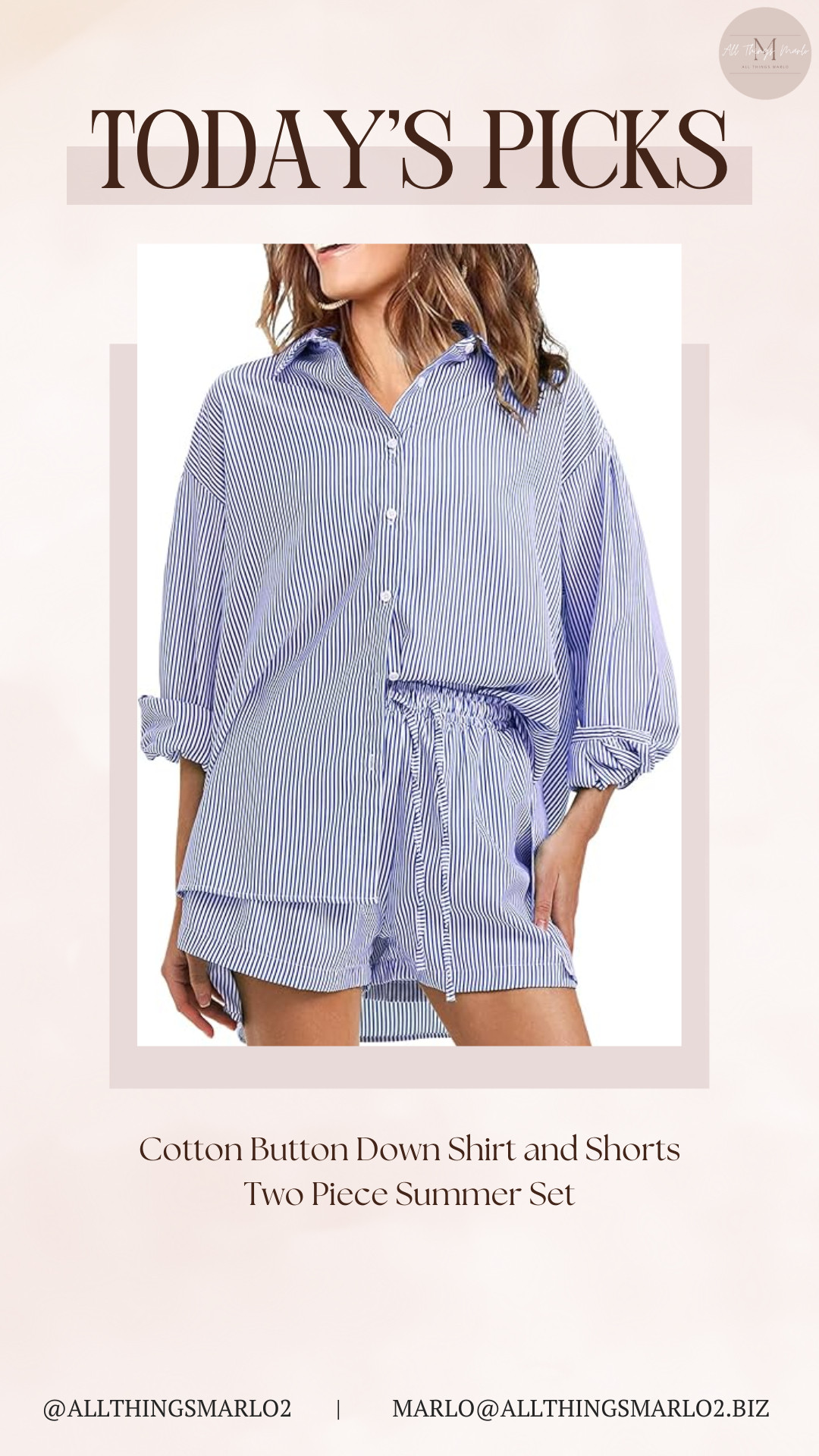 Cotton Button Down Shirt and Shorts Two Piece Summer Set 

 #LTKootd #LTKWorkwear #LTKTravel
