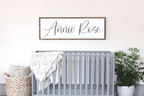 Above the Crib Decor | Girl Nursery Decor | Girl Name Sign | Farmhouse Nursery Decor | Etsy (US)