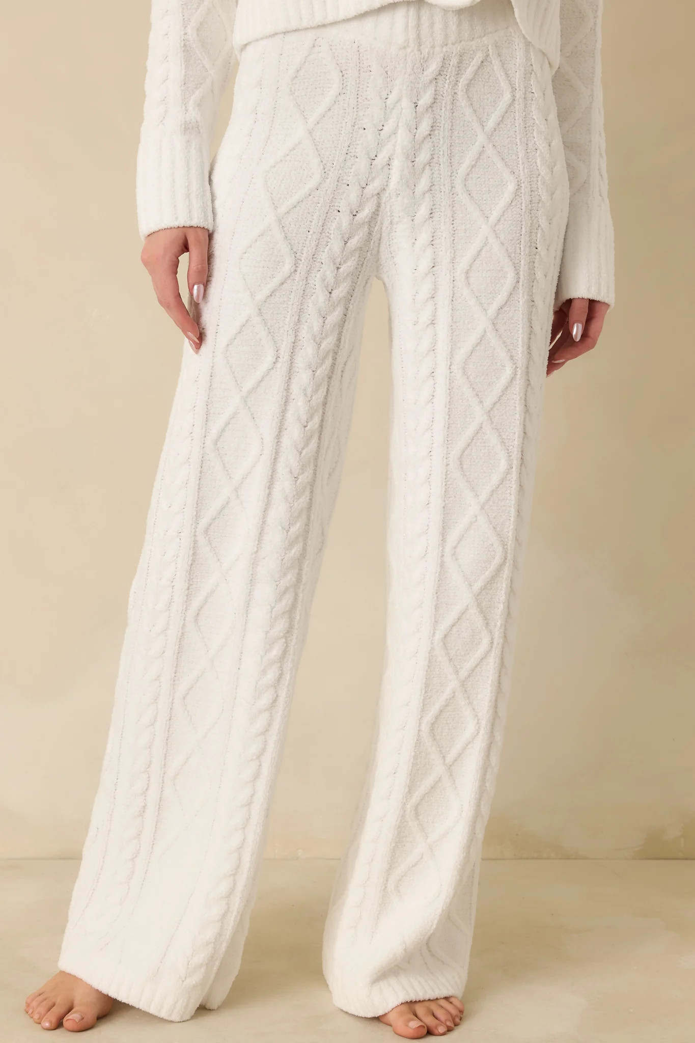 Z Supply Gemma Ivory Cable Knit Pants | Red Dress
