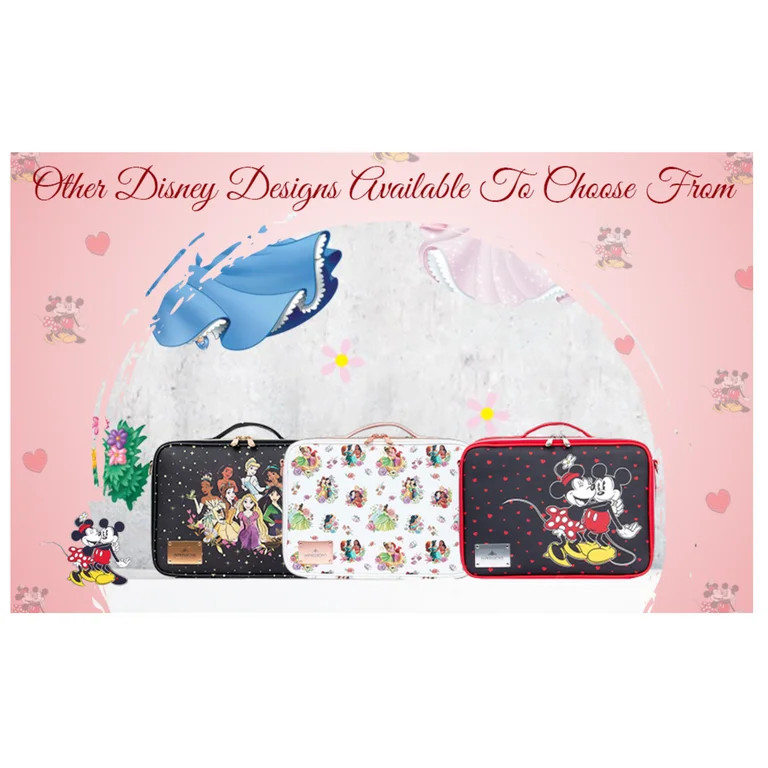 Impressions Vanity Disney Mickey, Minnie Makeup Organizer Bag with Adjustable Dividers (Black) | Walmart (US)