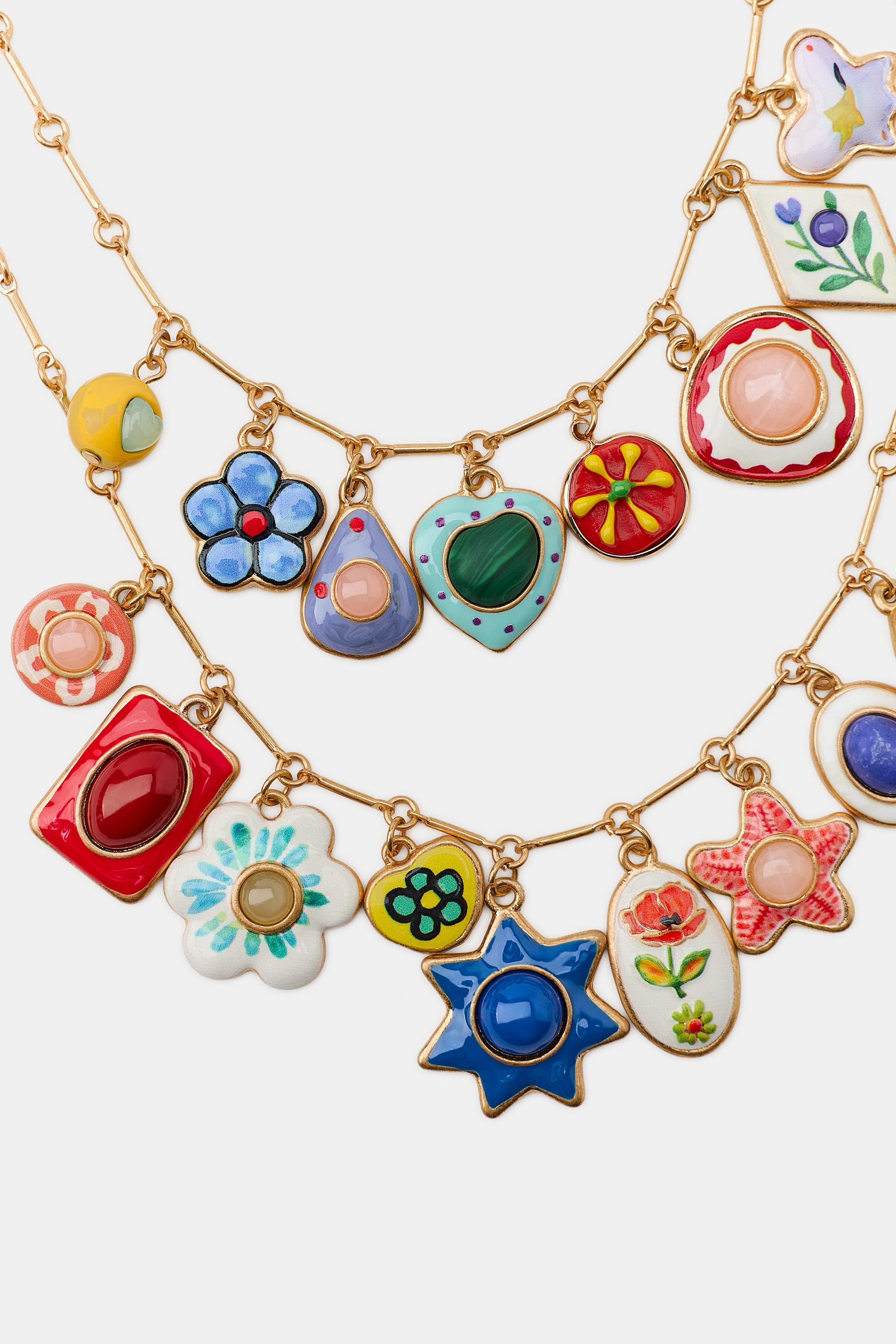 Model height: 170 cmPack of two metal necklaces in different lengths. Featuring multiple charms m... | Zara UK