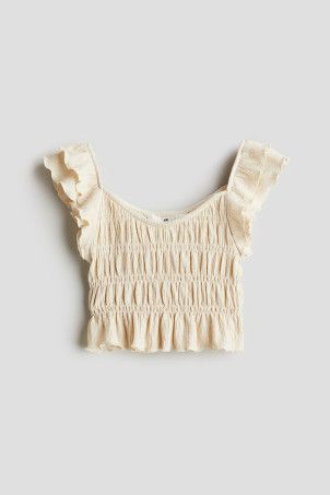 Flutter-sleeved Smocked Top | H&M (US + CA)