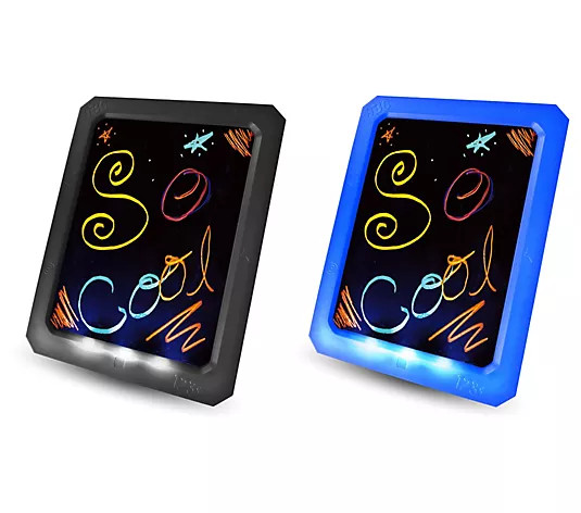 Set of 2 8" x 11" LED Glow Pads with Markers & Accessories | QVC