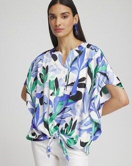 Tropical Satin Tie-Front Tunic | Chico's
