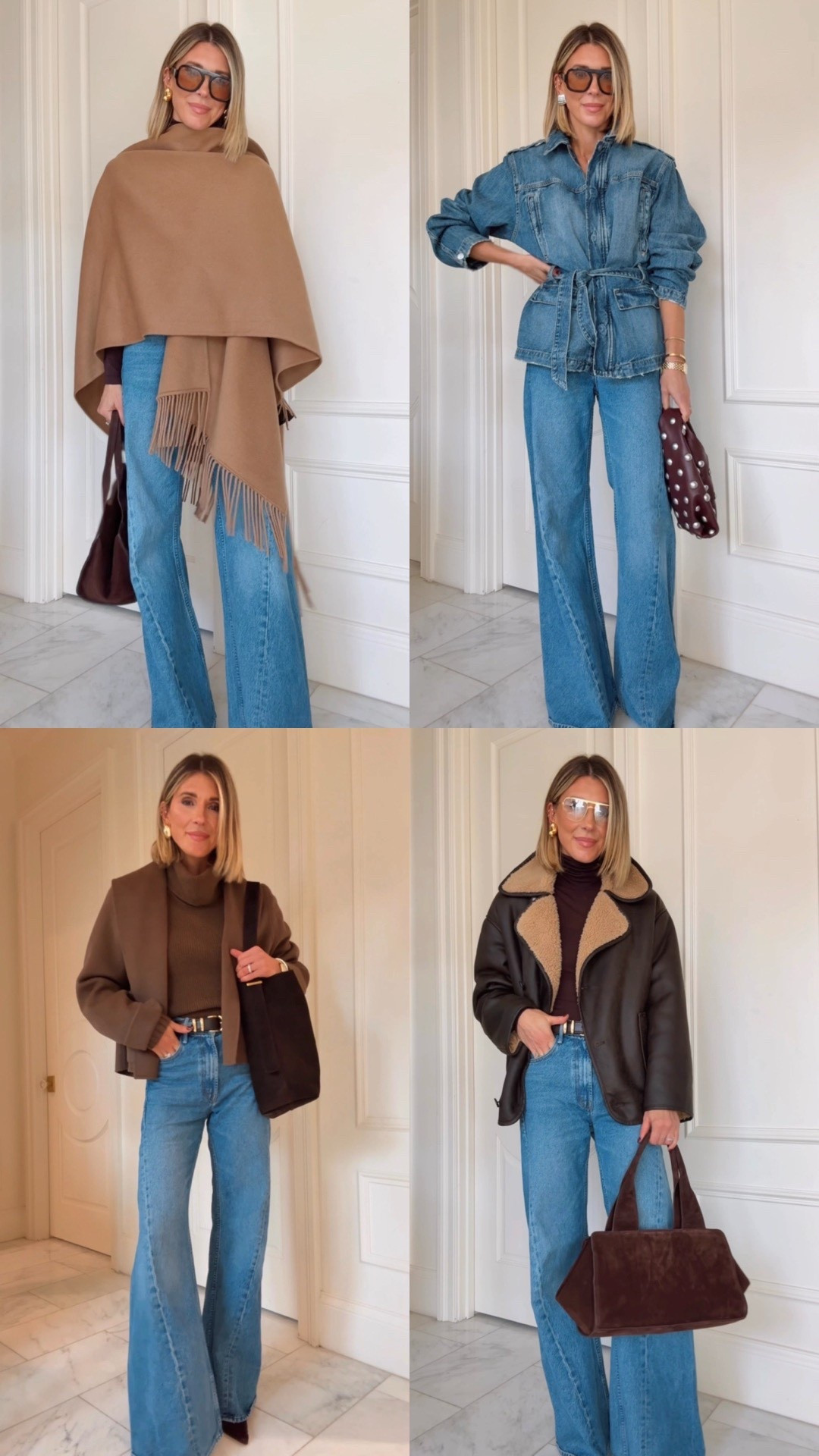 Ways I'm wearing these wide leg jeans that are back in stock! 